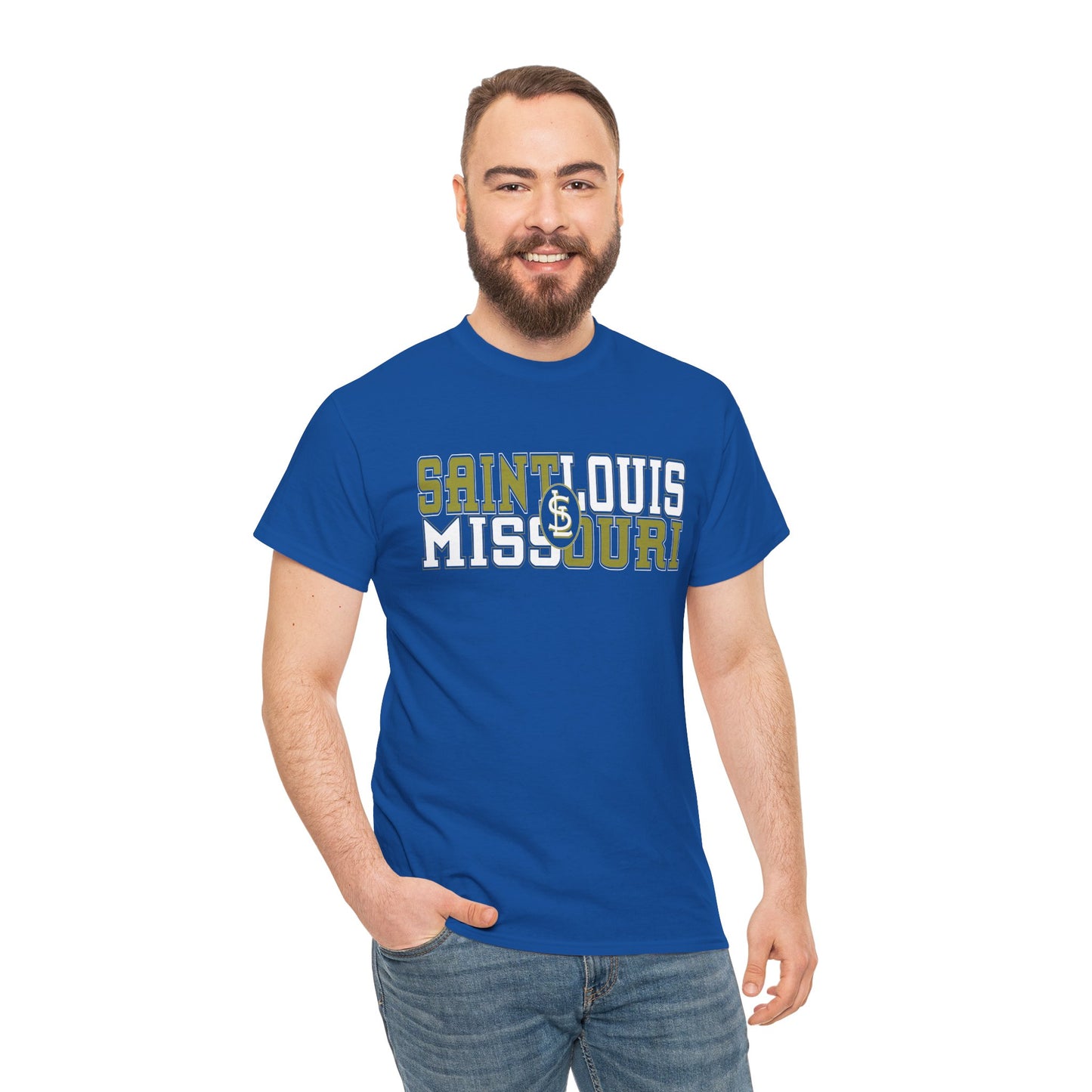 St Louis Missouri Gold & White Unisex Tee