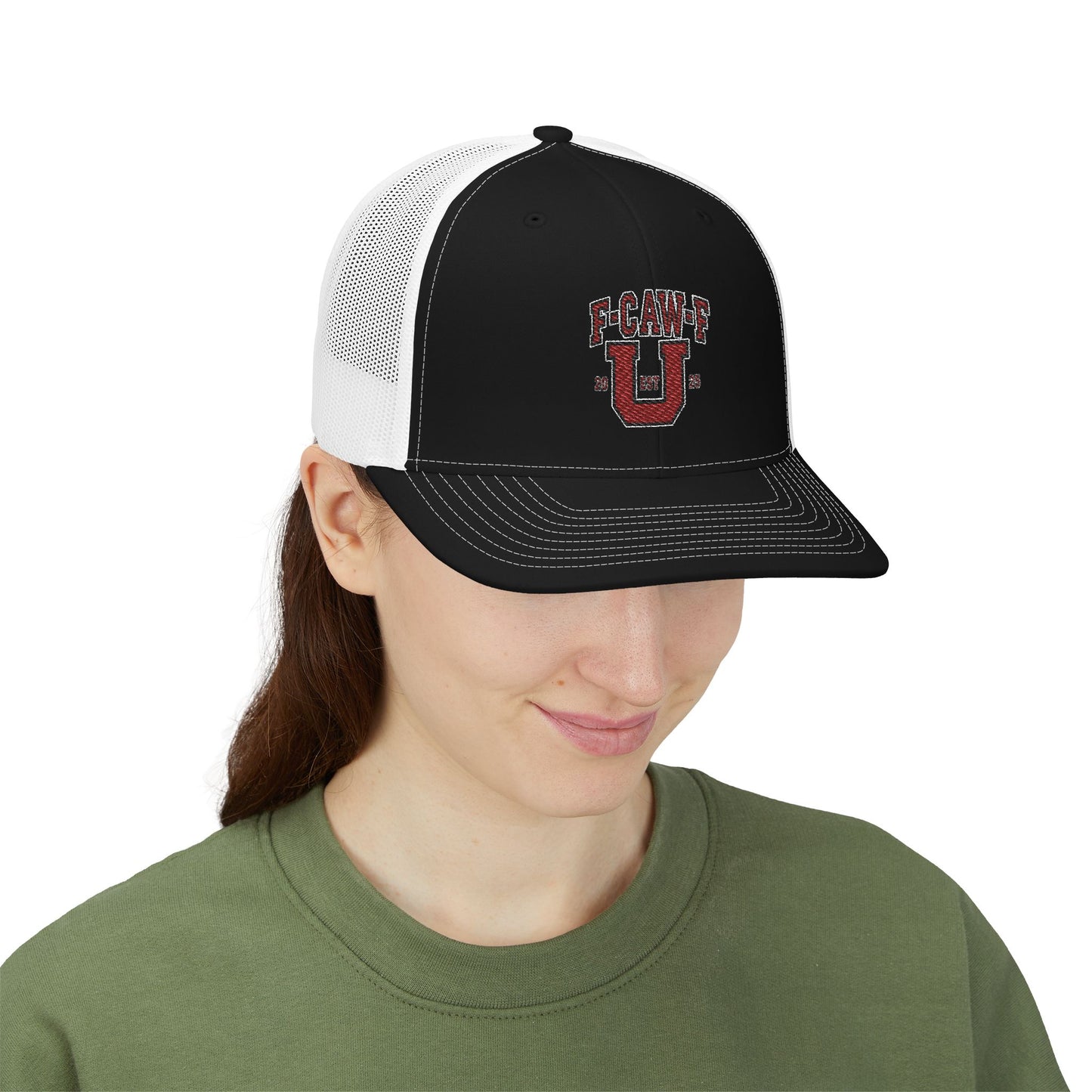 F-CAW-F U Snapback Trucker Cap (Embroidery) Printify