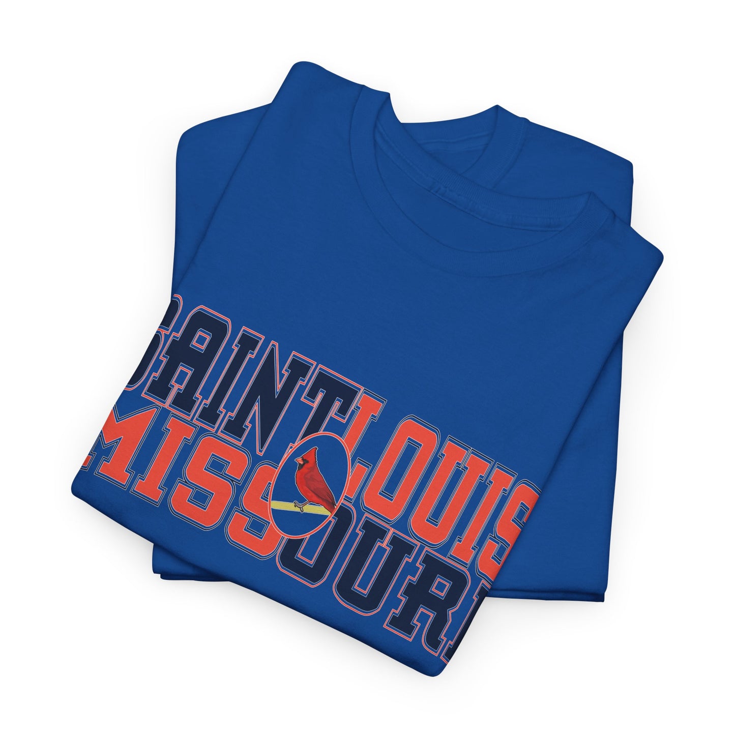 Saint Louis Tee in Red and Blue Lettering