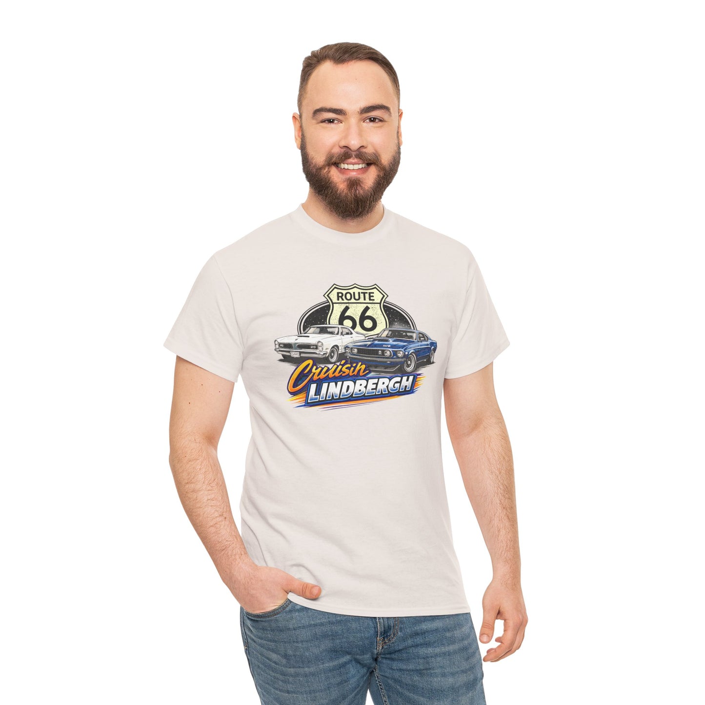 Route 66 Cruiser Tee — Classic Car "Cruising Lindbergh" T-Shirt