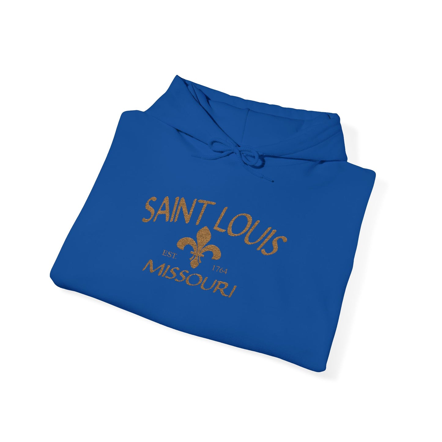 Saint Louis Missouri Embroidered Hoodie — Brown Lettering