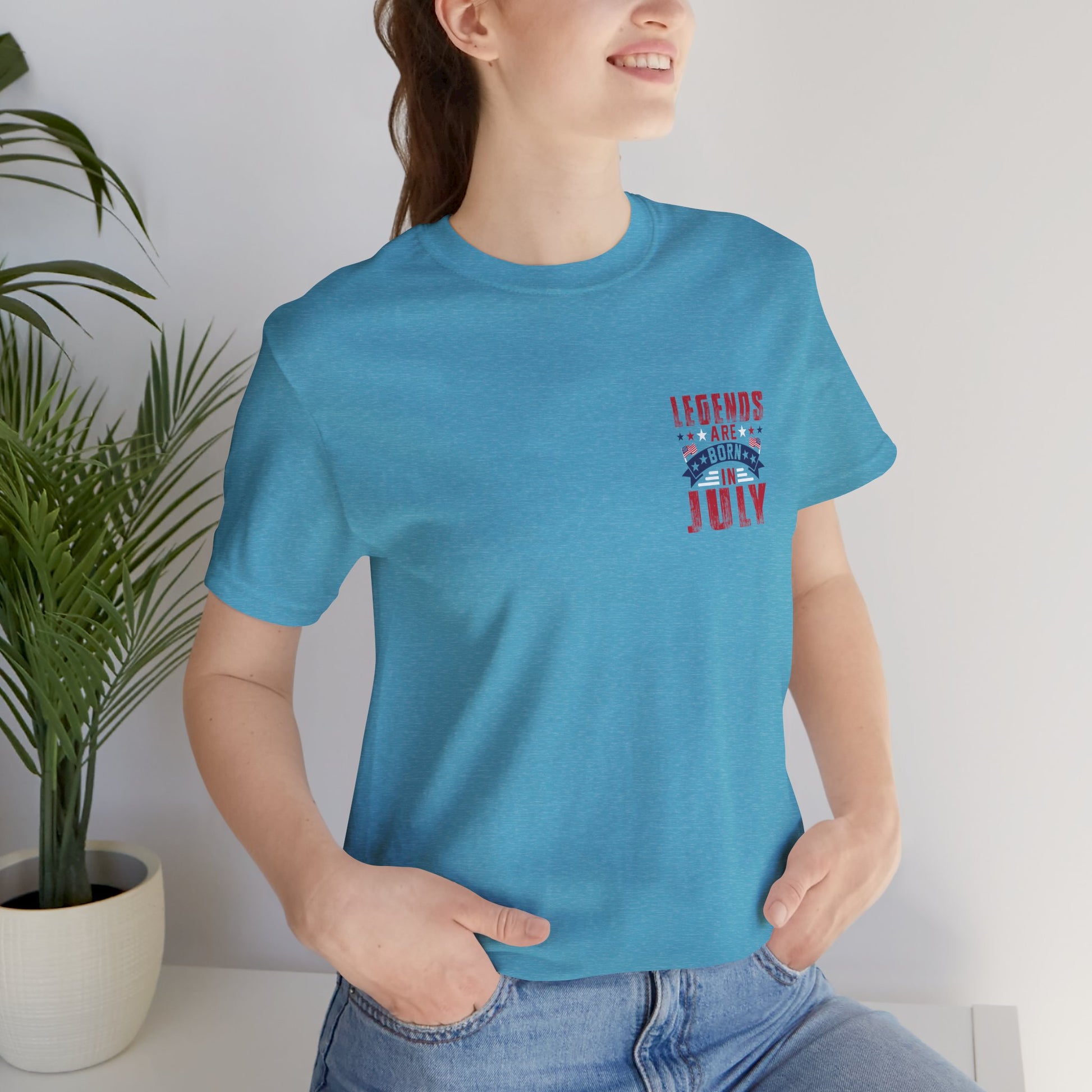 Legends Are Born in July Unisex Jersey Short Sleeve Tee Printify