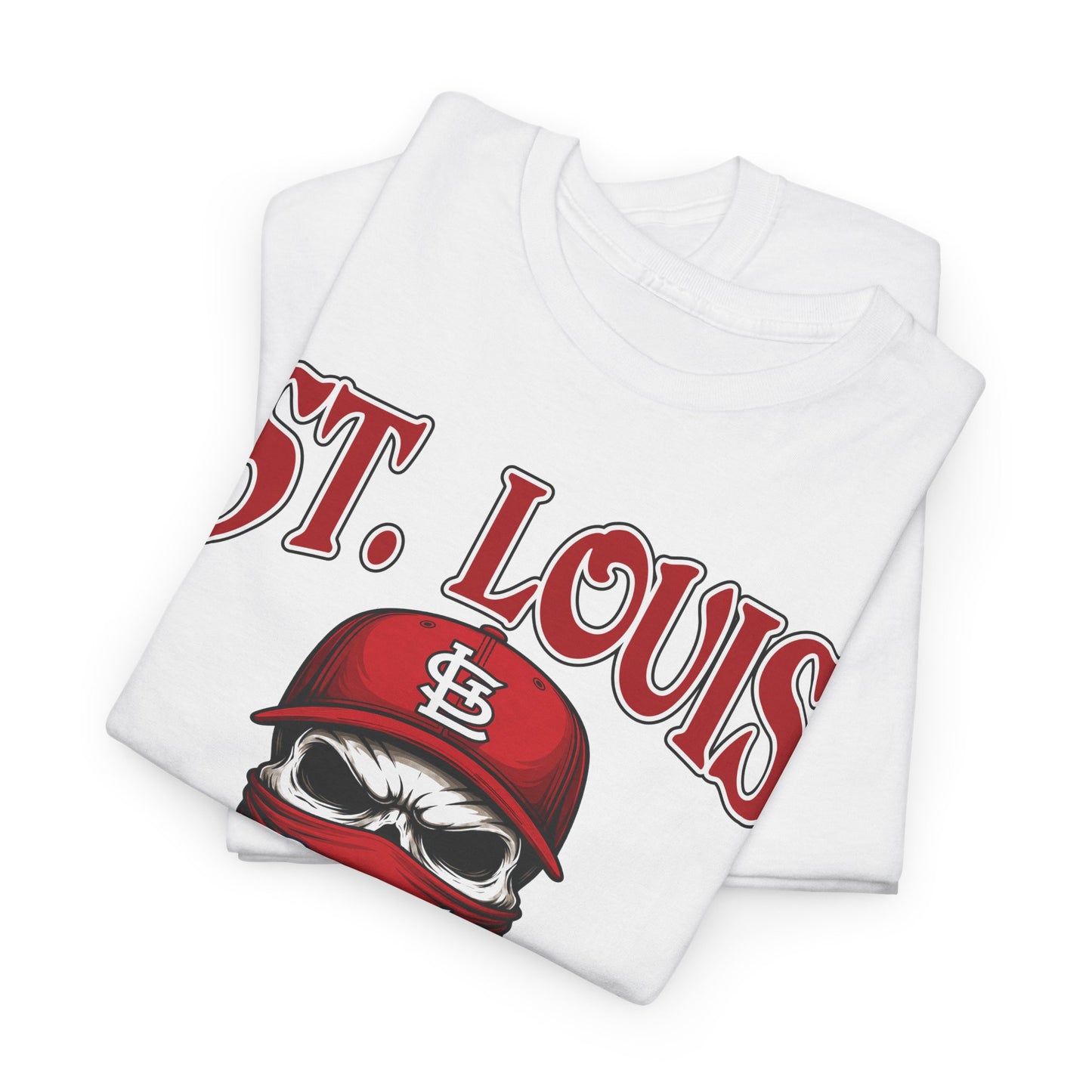 St. Louis Cardinals Masked Fan T-Shirt — STL Baseball Tee ⚠️ Contains AI-generated models