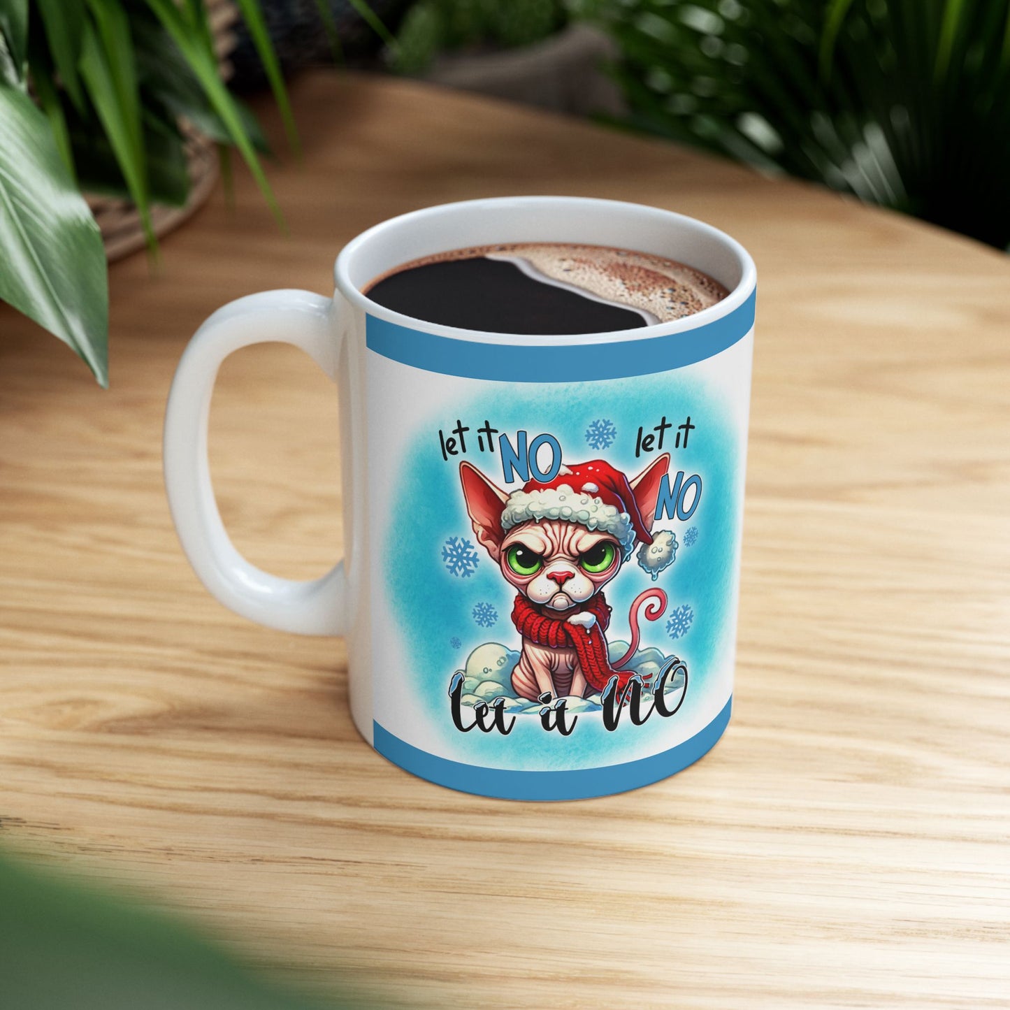 Ceramic Mug - Let it No Funny Cat Christmas Mug