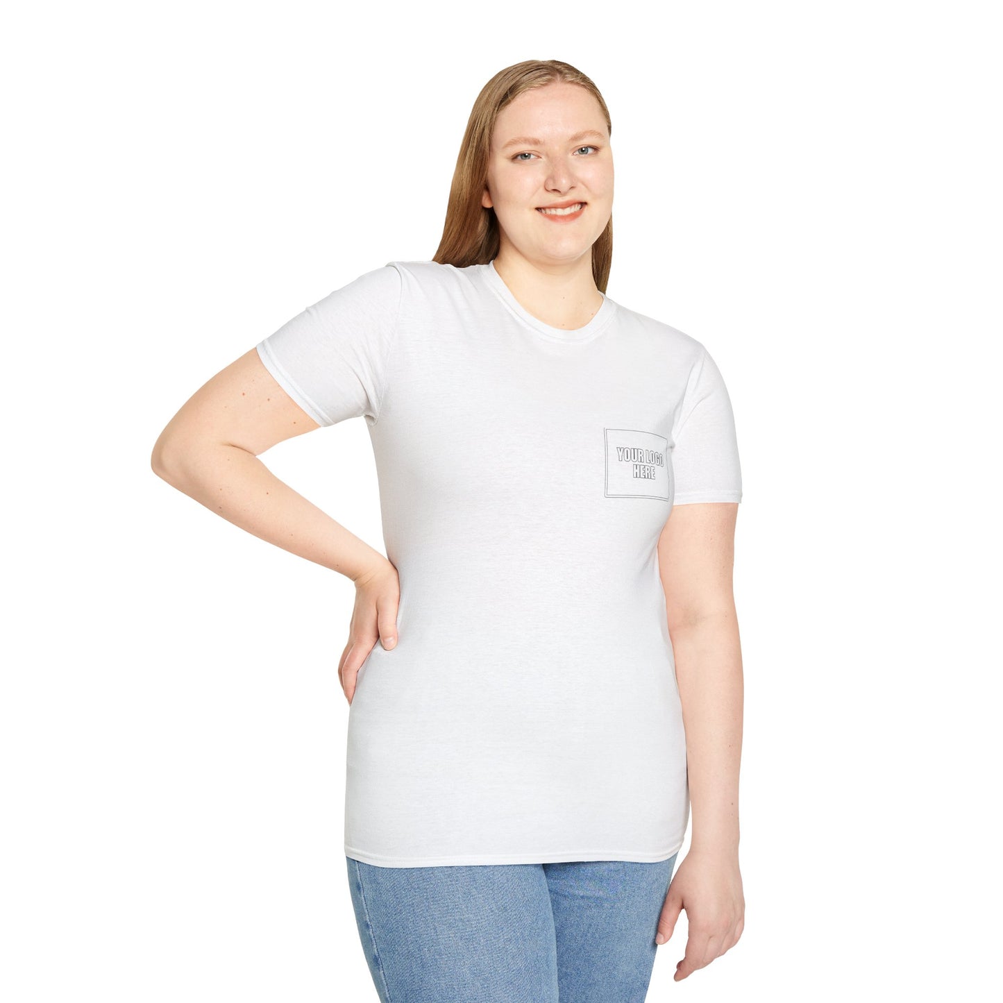 Custom Front Pocket Logo Work T-Shirt