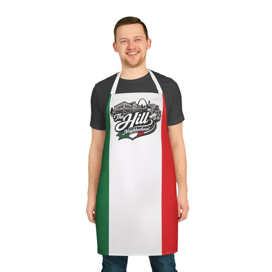 Italian Flag Apron with 'The Hill Neighborhood' Logo – Patriotic Kitchen Apron