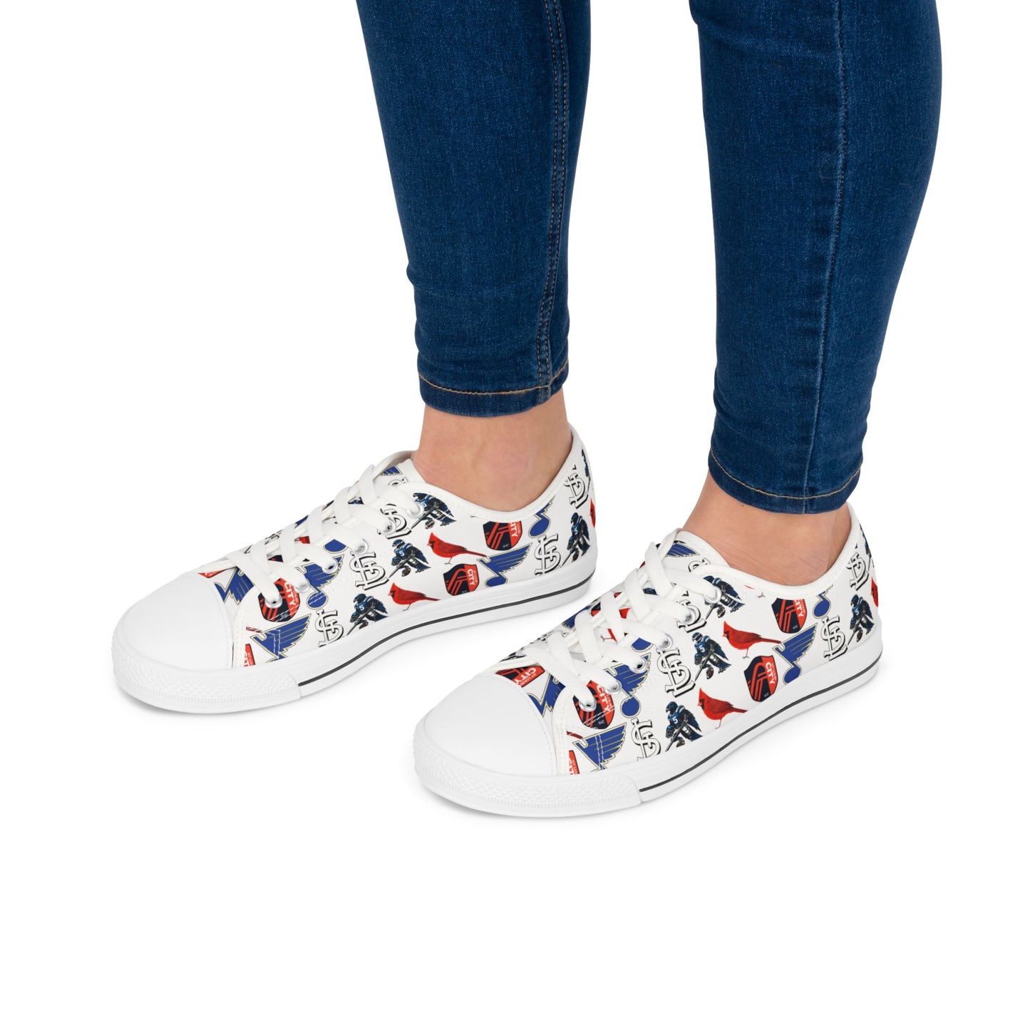 STL Sports Themed Women's Low Top Sneakers Printify