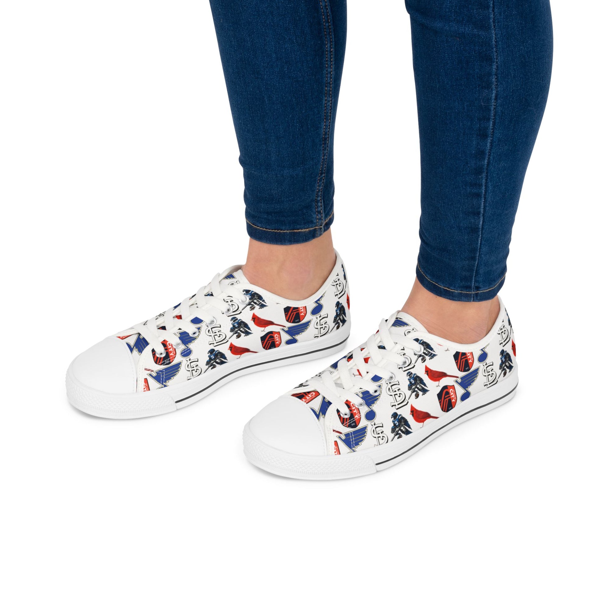STL Sports Themed Women's Low Top Sneakers Printify