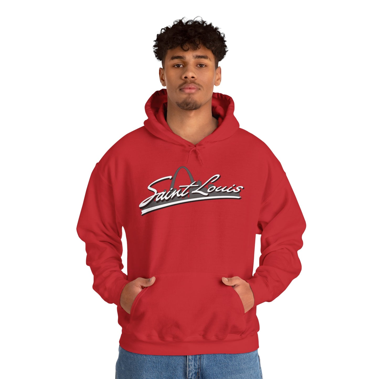 Saint Louis Graphic Hooded Sweatshirt Printify