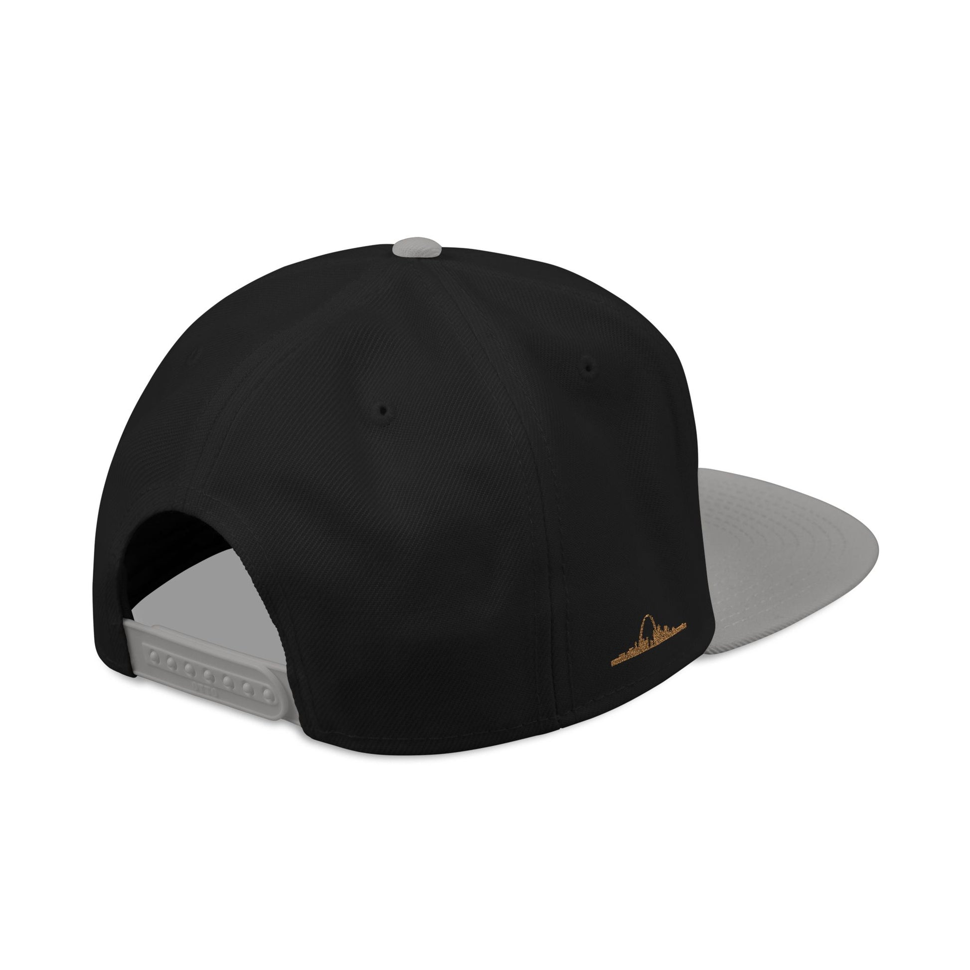 STL Embroidered Snapback Hat- Black & Orange Lettering Printify