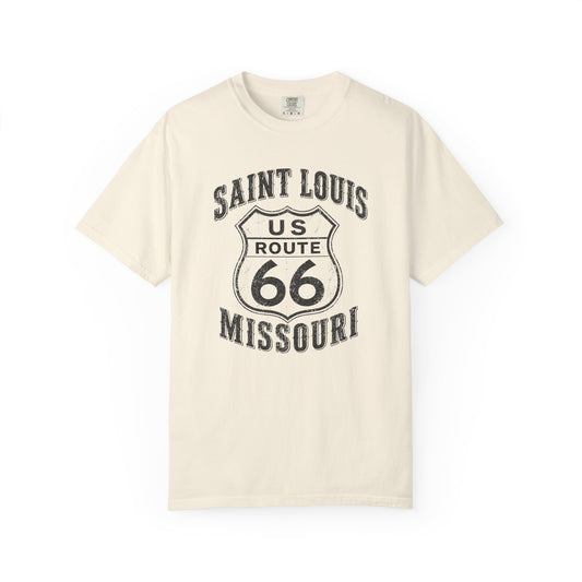 Route 66 Saint Louis Missouri T-Shirt — Vintage Road Trip Tee⚠️ Contains AI-generated models