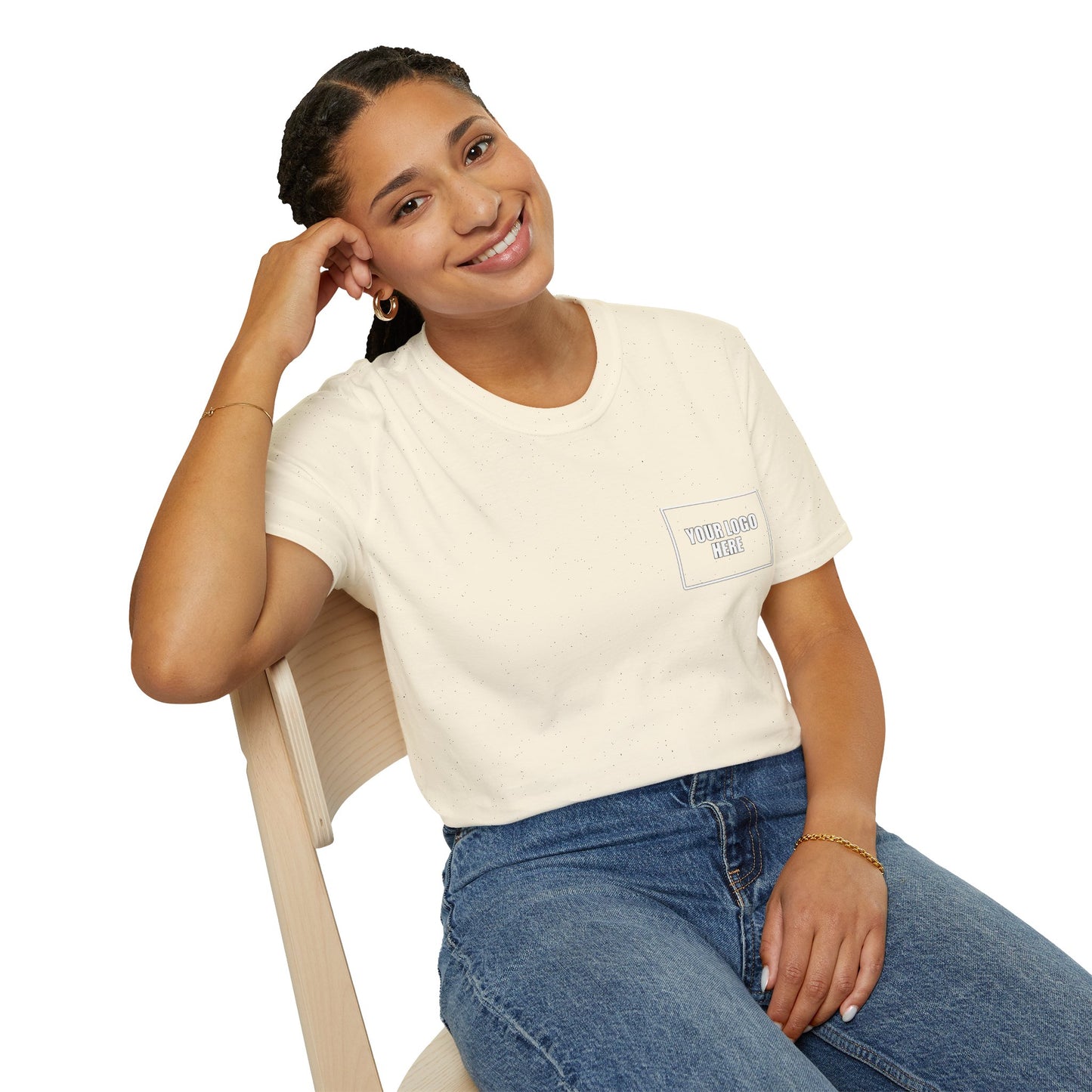 Custom Front Pocket Logo Work T-Shirt
