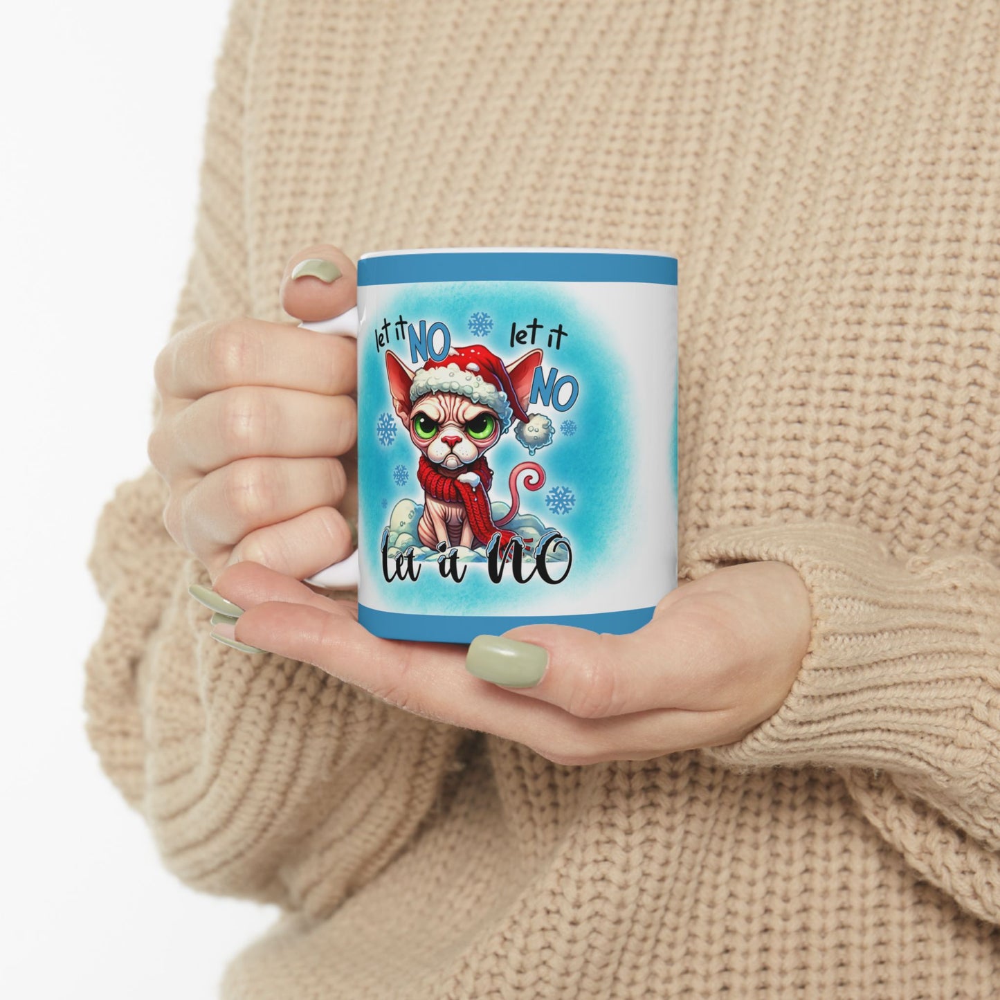 Ceramic Mug - Let it No Funny Cat Christmas Mug