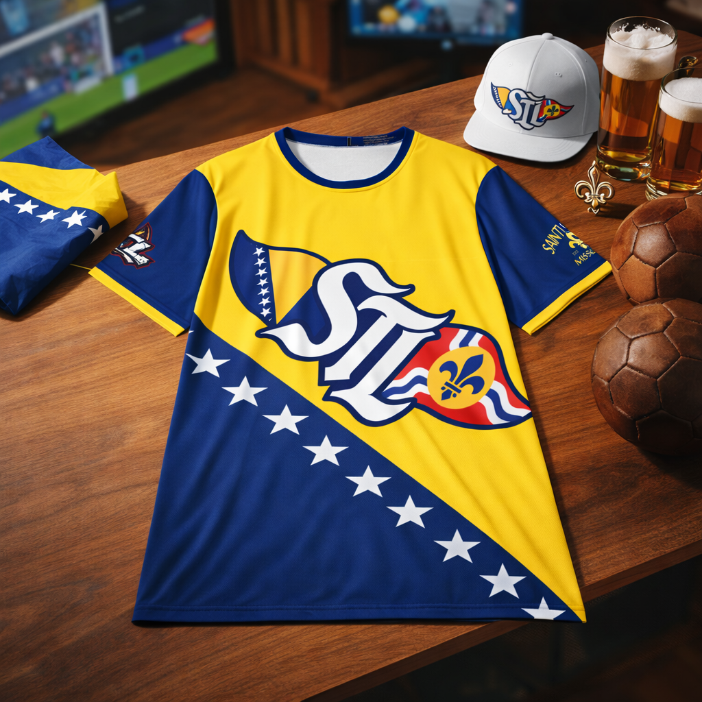 Bosnia Flag Sports Jersey — STL Fleur-de-Lis All-Over Print