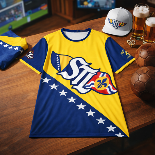Bosnia Flag Sports Jersey — STL Fleur-de-Lis All-Over Print