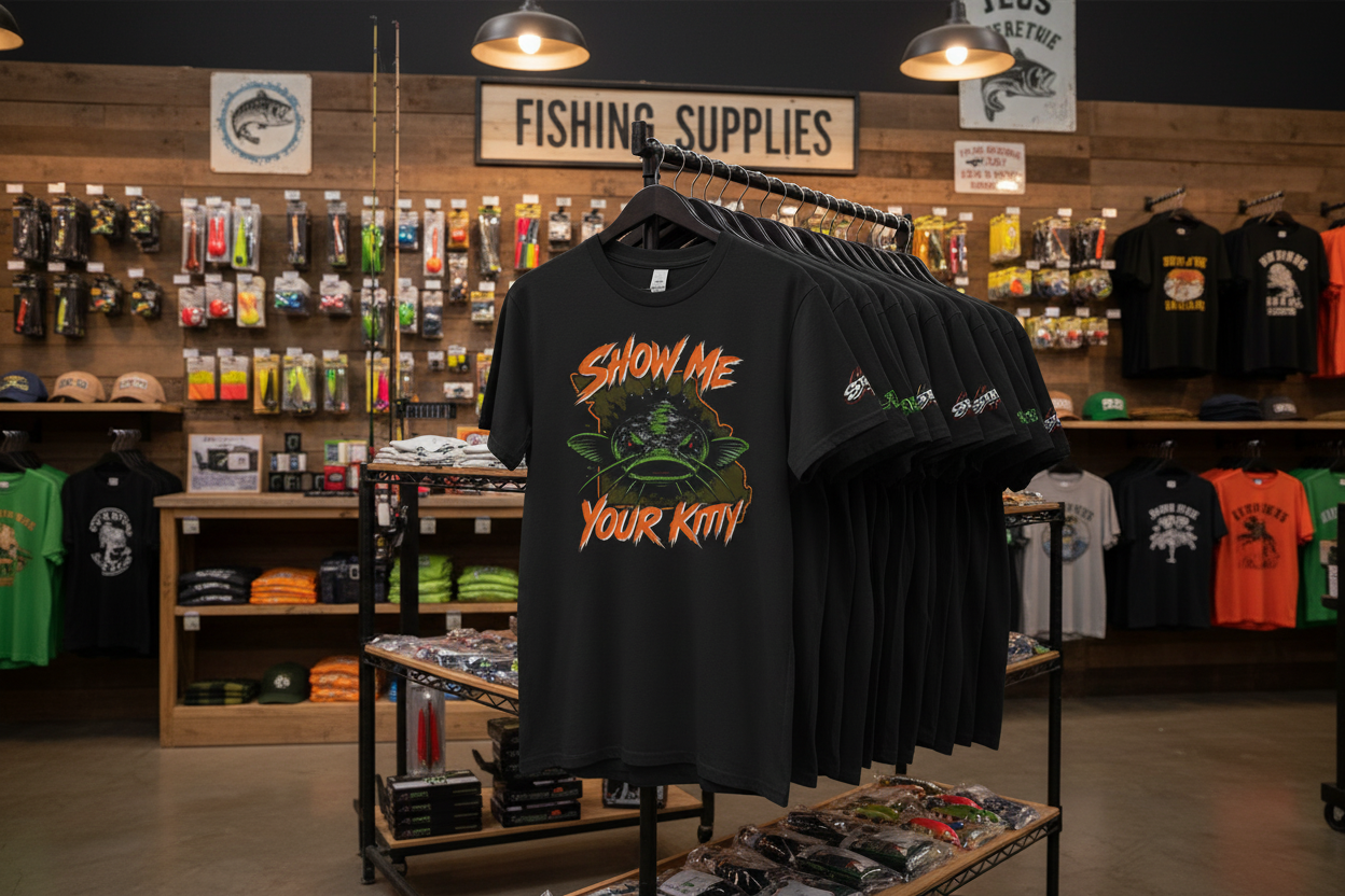 Show Me Your Kitty Graphic Fishing Tee